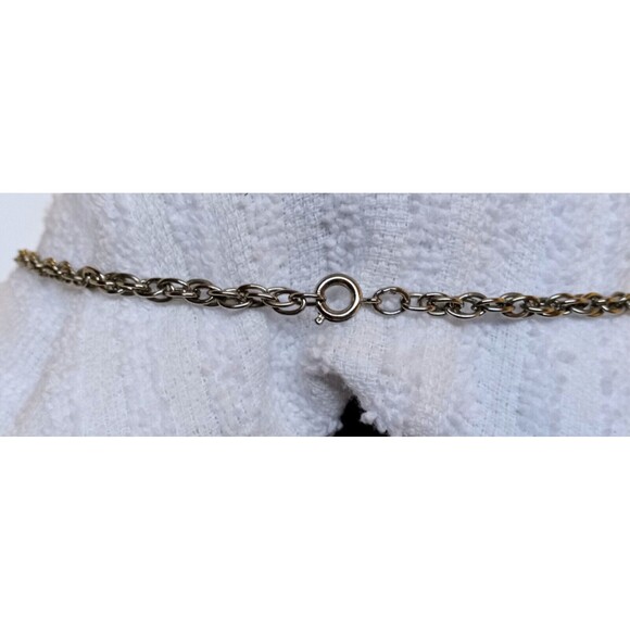 Vintage JJ Signed Pendant Chain Necklace Medallion Silver Tone Open Work 23 in - Picture 5 of 7